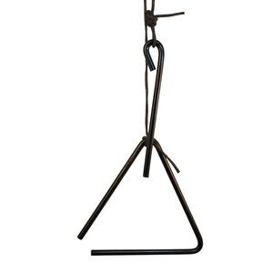 Iron Triangle Dinner Bell With Leather Hanging Strap Black 9x9 inch Country Farm